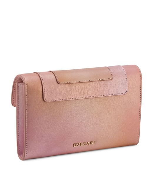 BVLGARI Pink Long Goat Leather Serpenti Forever Wallet