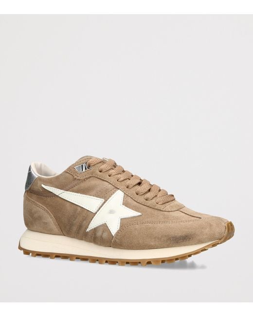 Golden Goose Deluxe Brand Natural Suede Marathon Sneakers