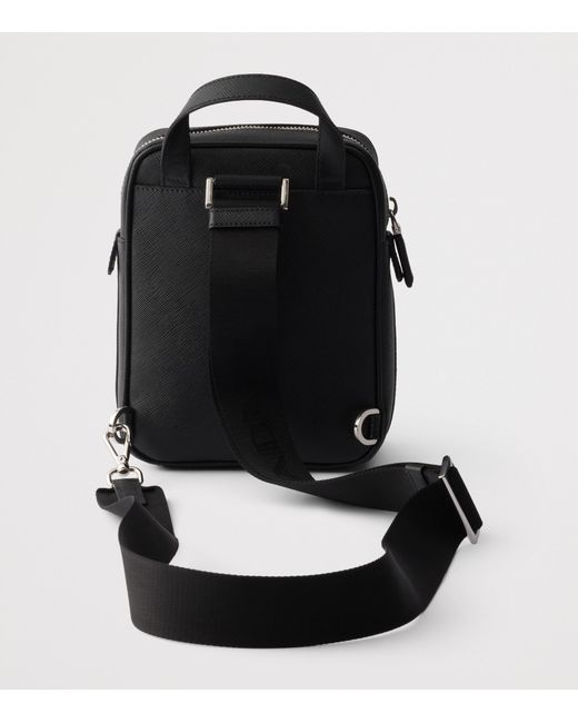 Prada Black Mini Saffiano Leather One-Shoulder Backpack for men