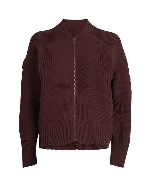 Issey Miyake Purple Knitted Kone Kone Jacket