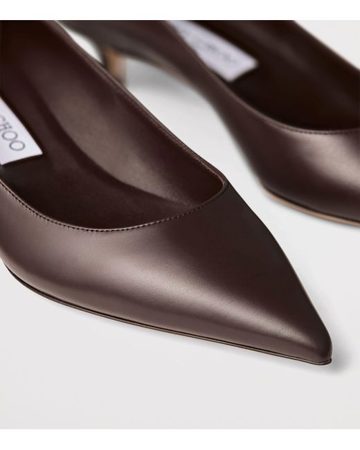 Jimmy Choo Brown Amelia Leather Pumps