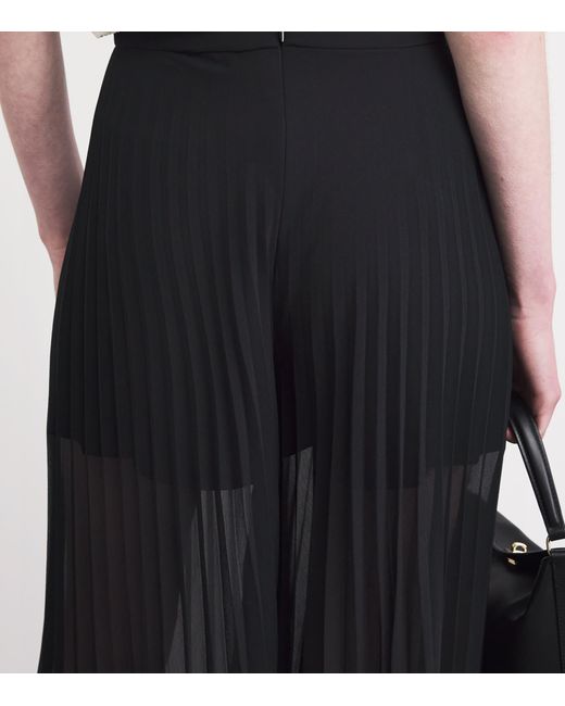 Sandro Black Organza Pleated Trousers