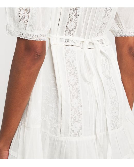 Rixo White Cotton Dove Mini Dress