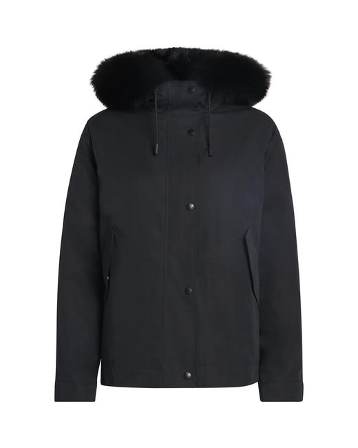 Yves Salomon Black Waterproof Fur-Trim Parka Coat