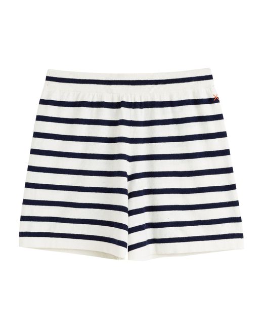 Chinti & Parker Blue Cotton-linen Breton Shorts