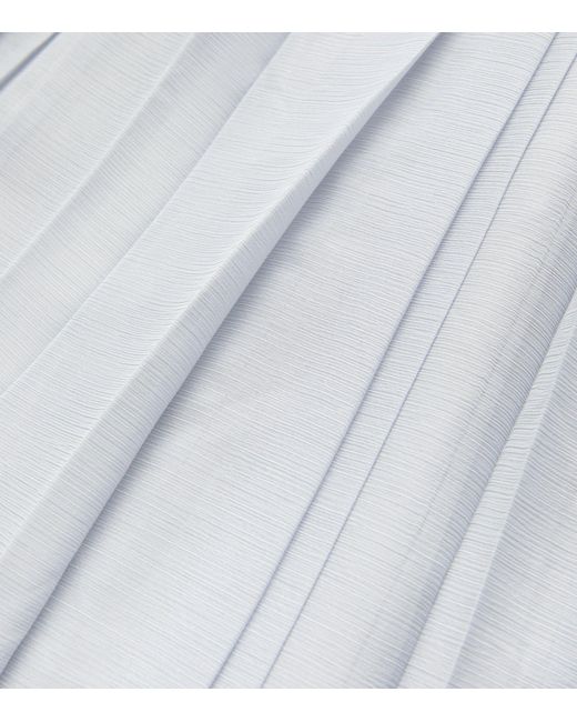 Eleventy White Pleated Midi Skirt