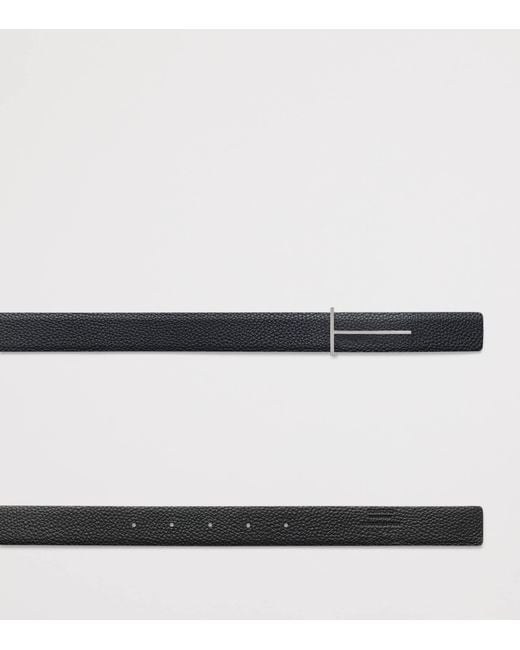 Tom Ford Black Calf Leather Slim T Belt for men