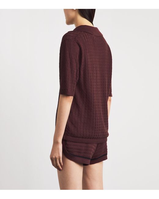 Varley Red Cotton Knit Madelene Shirt