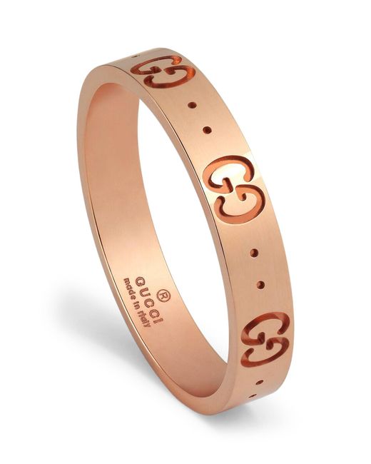 Gucci White Rose Gold Icon Ring