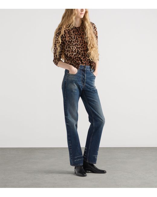 Prada Brown Cashmere Leopard Print Sweater