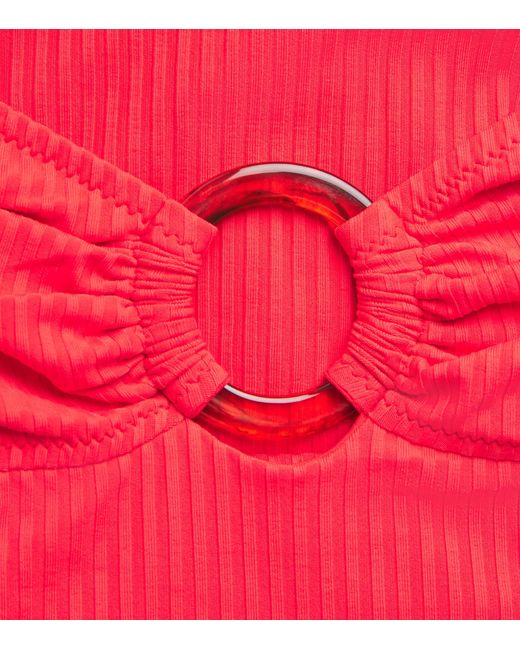 Melissa Odabash Red Bandeau Cozumel Swimsuit