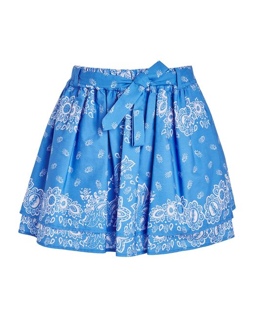 Maje Blue Paisley Print Mini Skirt