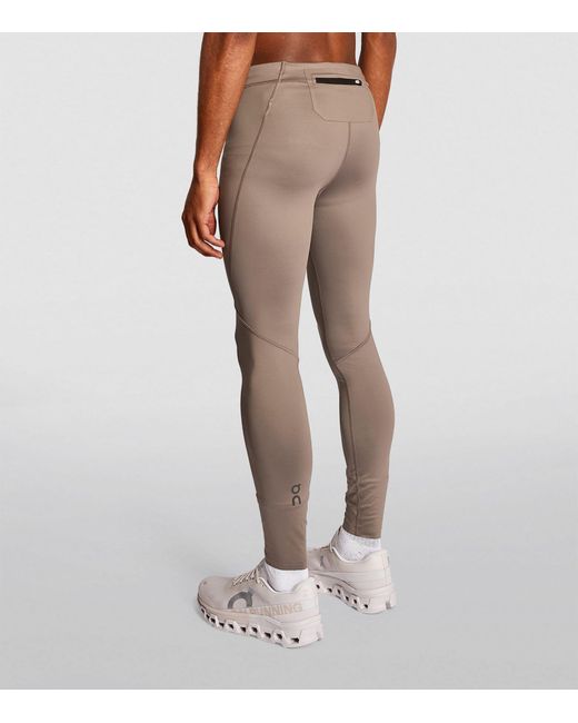 On Shoes Gray Performance Running Tights for men