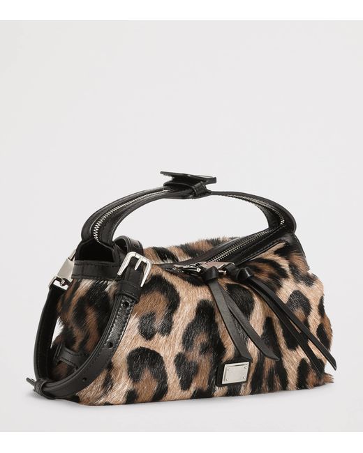 Dolce & Gabbana Black Goat Hair Vittoria Top-Handle Bag