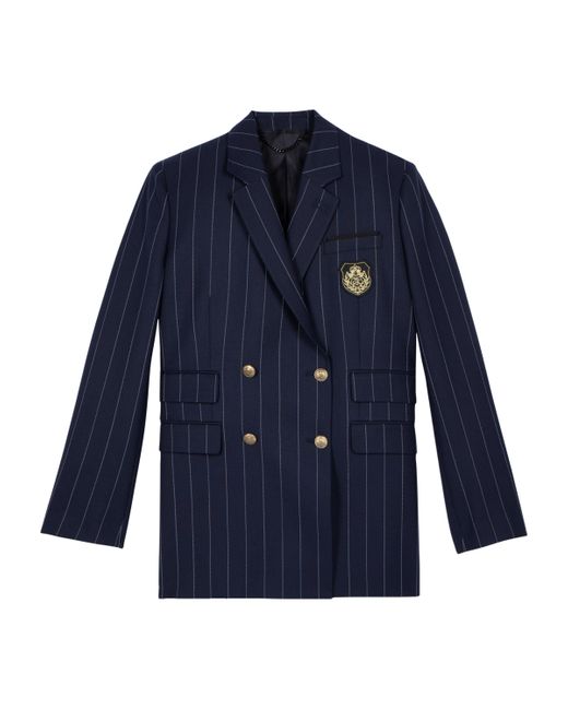 The Kooples Blue Stripe Double-Breasted Blazer