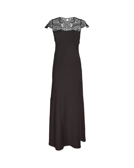ME+EM Black Lace-Trim Maxi Dress