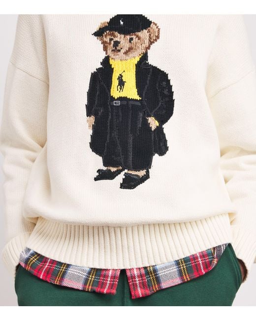 Polo Ralph Lauren White Cotton Polo Bear Sweater