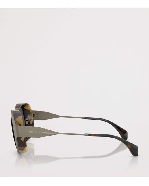 Moncler Gray Titanium Auros Round Sunglasses