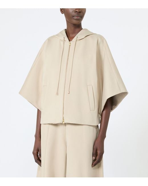 Max Mara Natural Technical Jersey Cropped Hoodie