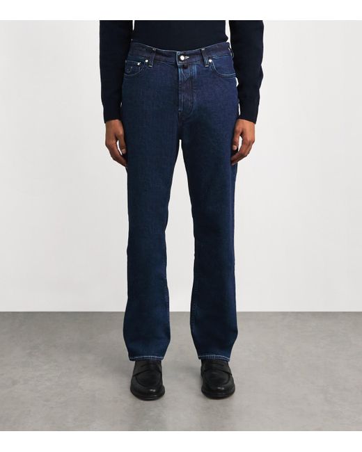 Jacob Cohen Blue Stretch-Cotton Sean Relaxed Jeans for men