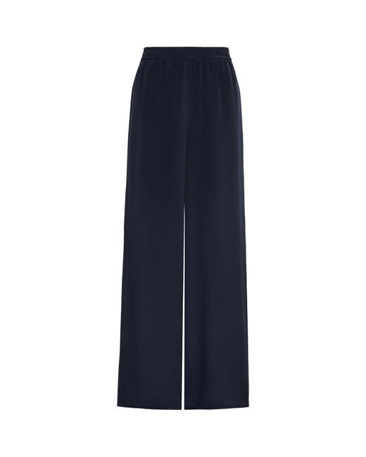 Max Mara Blue Silk Wide-Leg Trousers