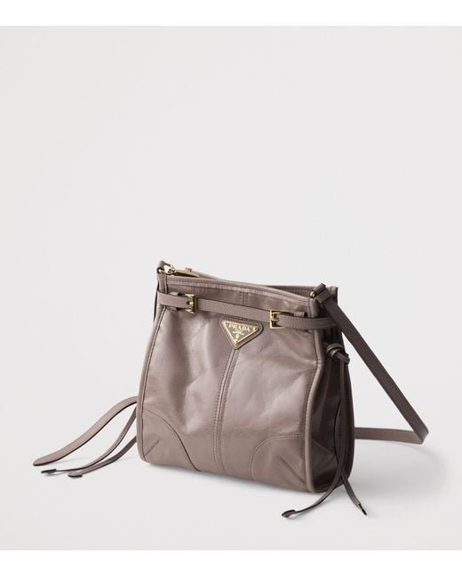 Prada Brown Mini Leather Bonnie Shoulder Bag