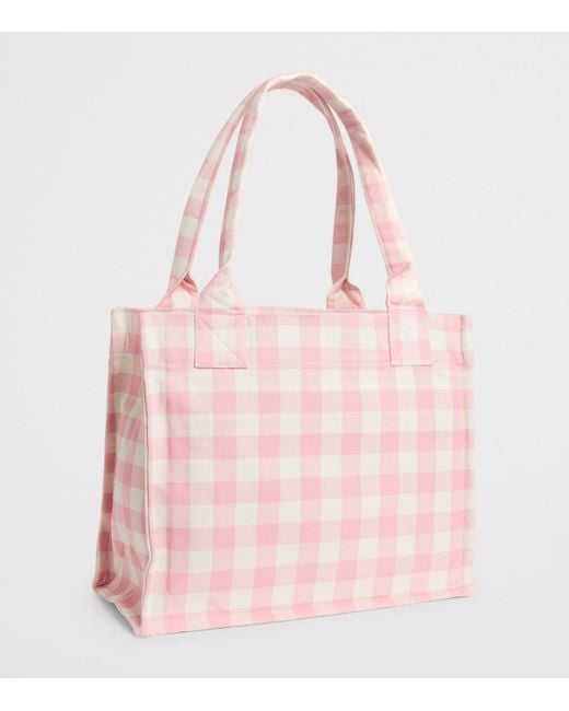 Ganni Pink Large Cotton Easy Shopper Tote Bag