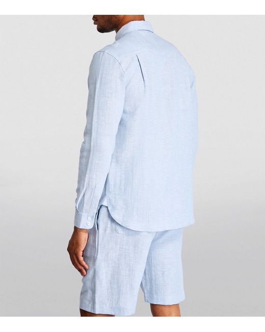 Zimmerli of Switzerland Blue Linen-cotton Shirt for men