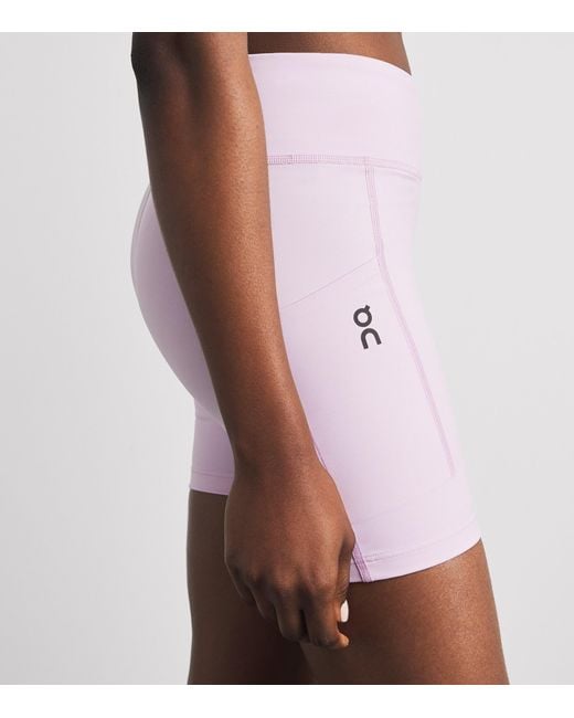 On Shoes Purple Performance Tight Shorts