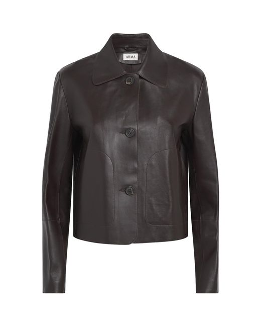 Arma Black Tailored Emy Leather Jacket