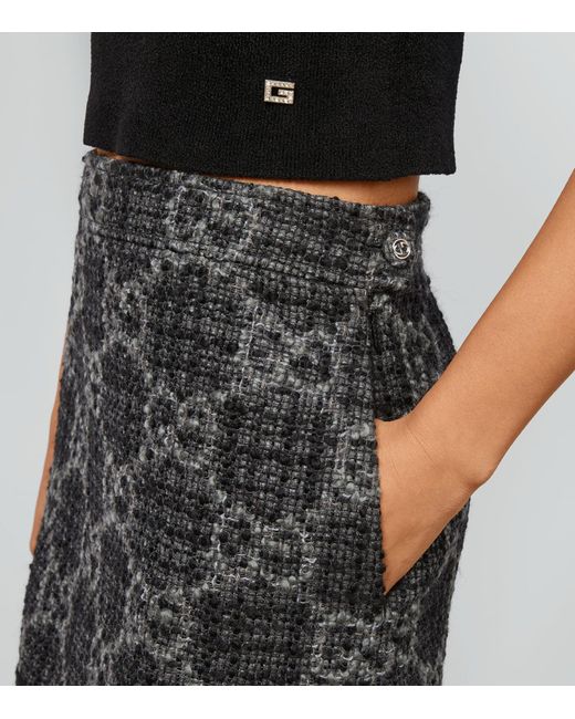 Gucci Black Tweed Gg Skirt