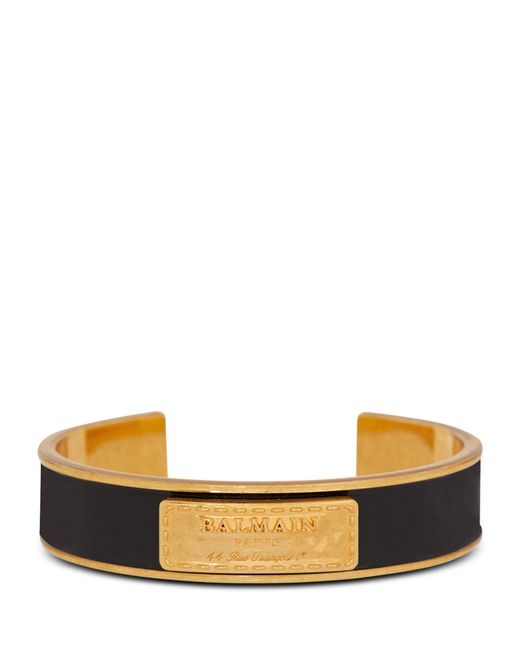 Balmain Black Logo Bracelet Cuff