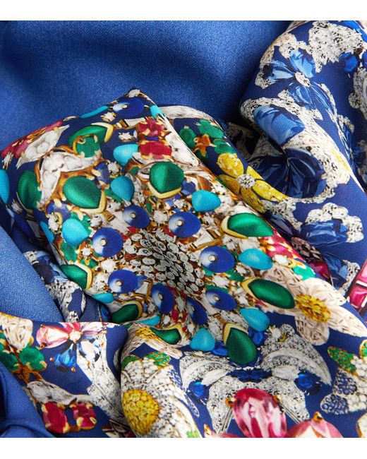 Mary Katrantzou Blue Mary-mare Silk Floral Robe