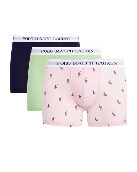 Polo Ralph Lauren Pink Stretch-cotton Low-rise Briefs (pack Of 3) for men