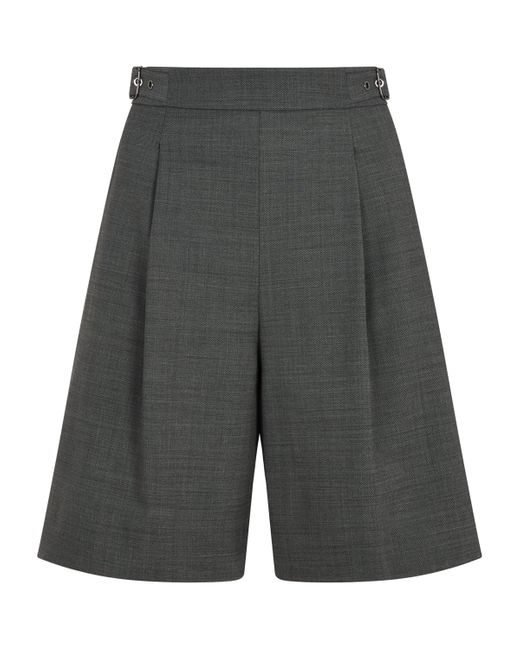 Claudie Pierlot Gray Pleated Bermuda Shorts