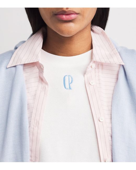 Claudie Pierlot White Cotton Piqué Embroidered T-Shirt
