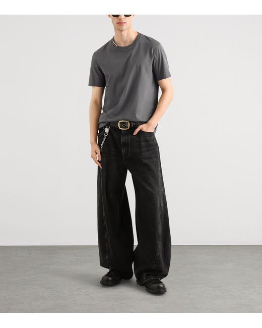 Dolce & Gabbana Gray Cotton Logo Tab T-Shirt for men