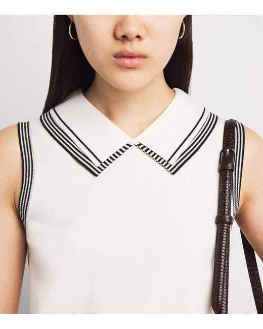 Claudie Pierlot White Wool-Blend Sailor Top