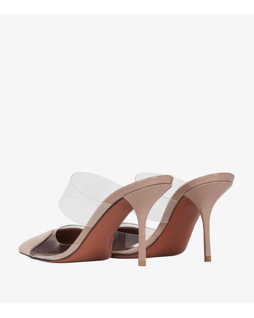 Alaïa Pink Patent Leather Le Coeur Mules 90