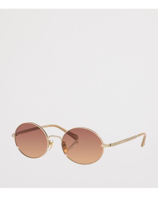 Chloé Pink Metal Aly Round Sunglasses