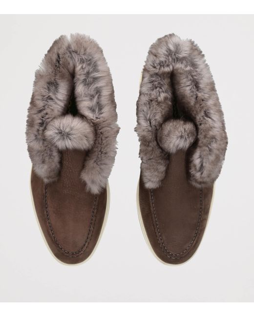 Santoni Brown Suede Hadeel Ankle Boots