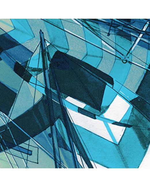 Max Mara Blue Silk Printed Scarf