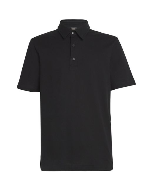 Brioni Black Cotton Polo Shirt for men
