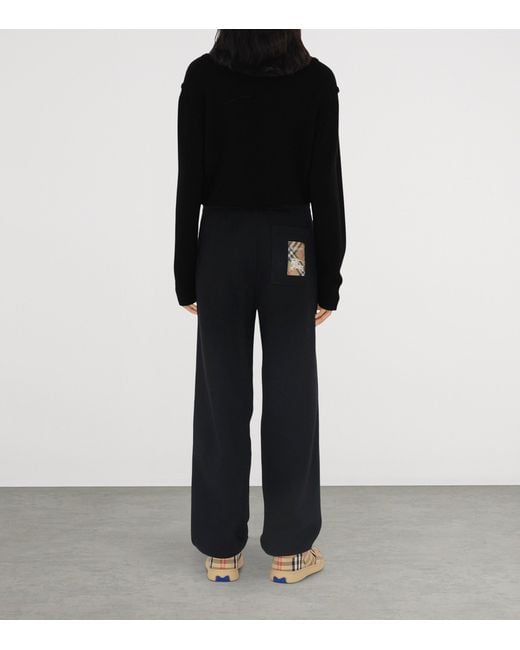 Burberry Black Check Label Sweatpants