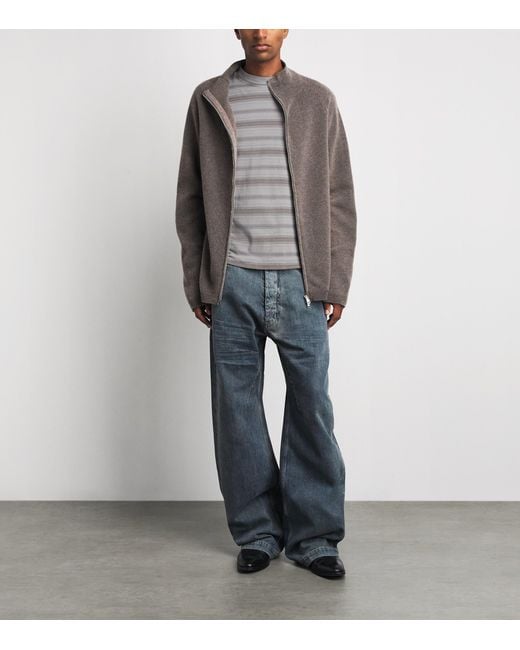 Our Legacy Gray Cotton Stripe Box Long-Sleeve T-Shirt for men