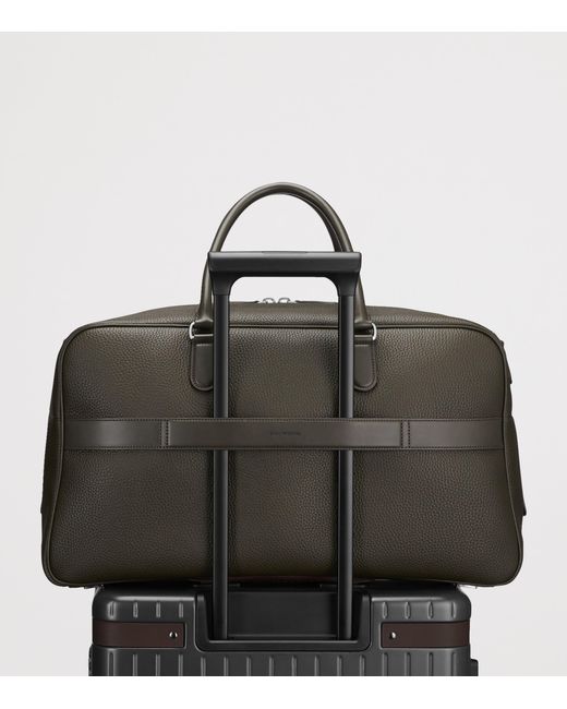 Carl Friedrik Black Leather Granville Duffle Bag for men