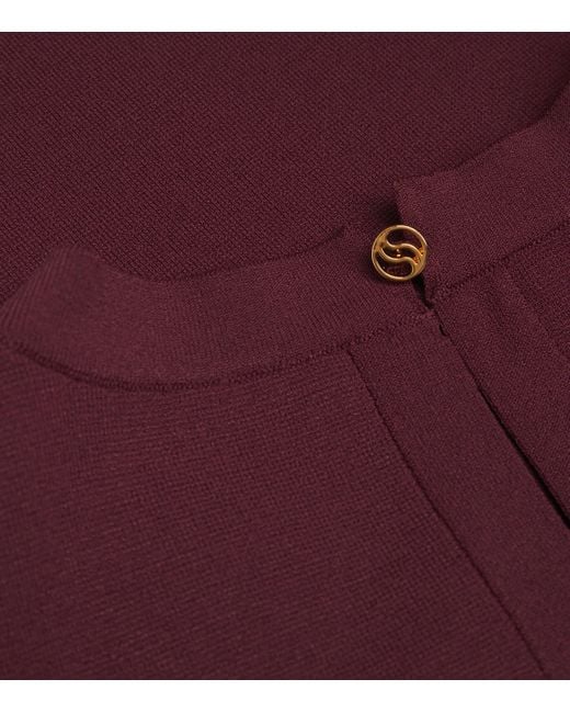 Stella McCartney Purple Knit Short-Sleeve Top