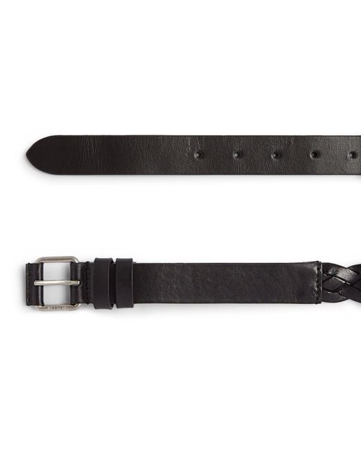 Weekend by Maxmara Black Leather Braided Belt