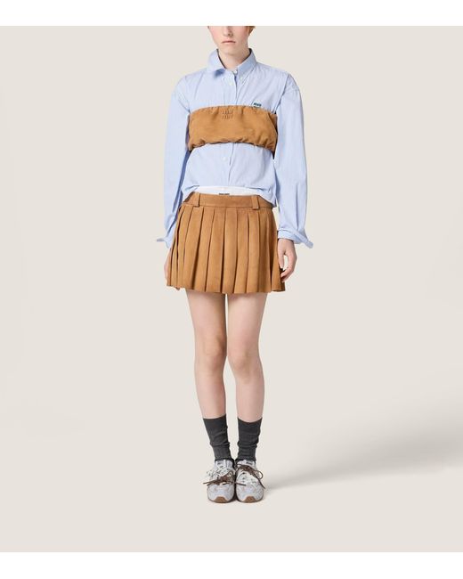 Miu Miu Brown Waxed Suede Bandeau Top