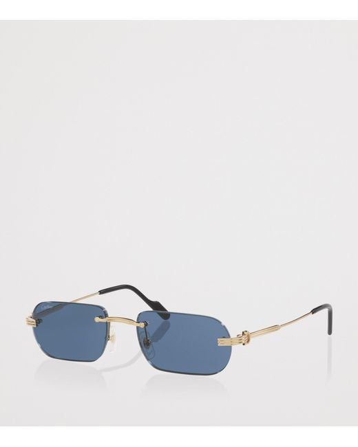 Cartier Blue Première De Rectangle Sunglasses